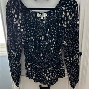 Floral Black Women's Top